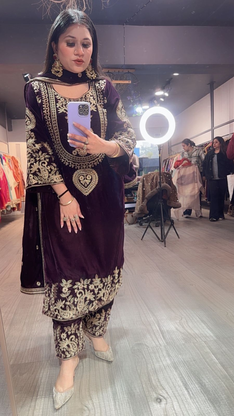 Nayab Wine Designer Suit