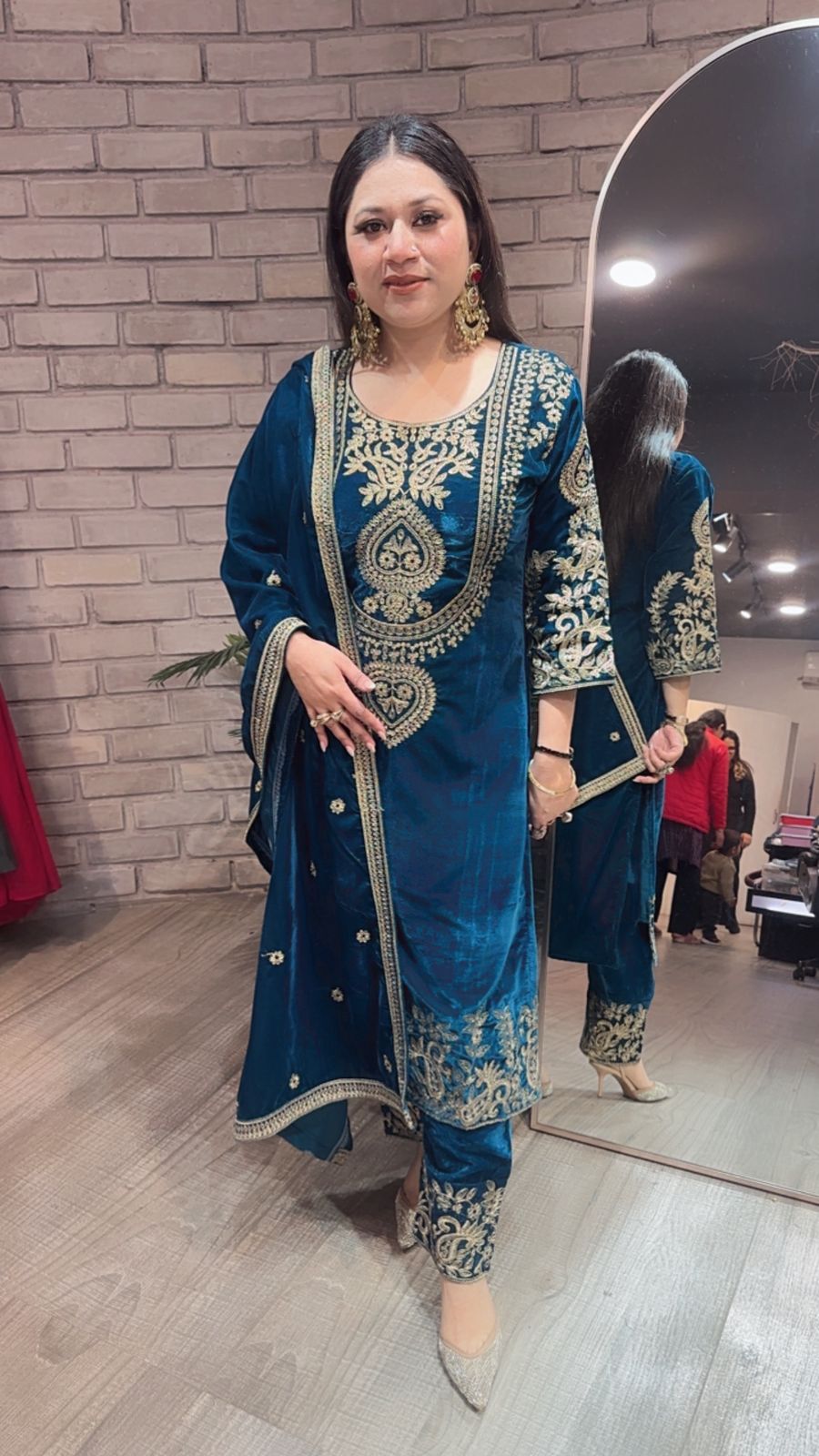 Nayab Teal Blue Designer Suit