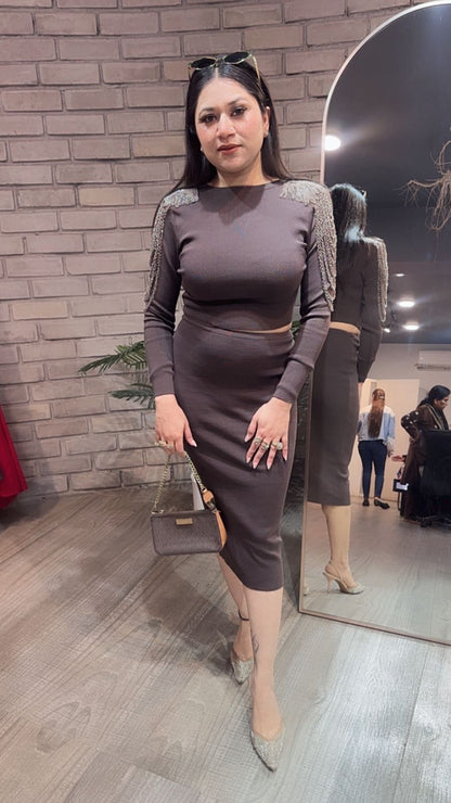 Shirin Coffee Designer Dress