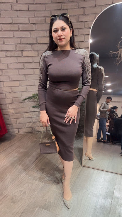 Shirin Coffee Designer Dress