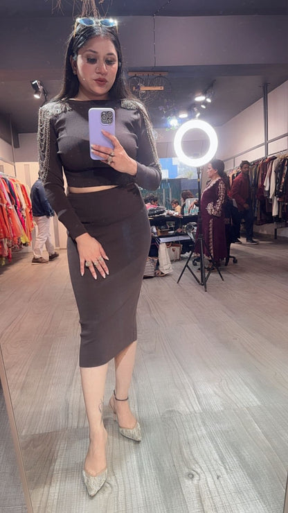 Shirin Coffee Designer Dress