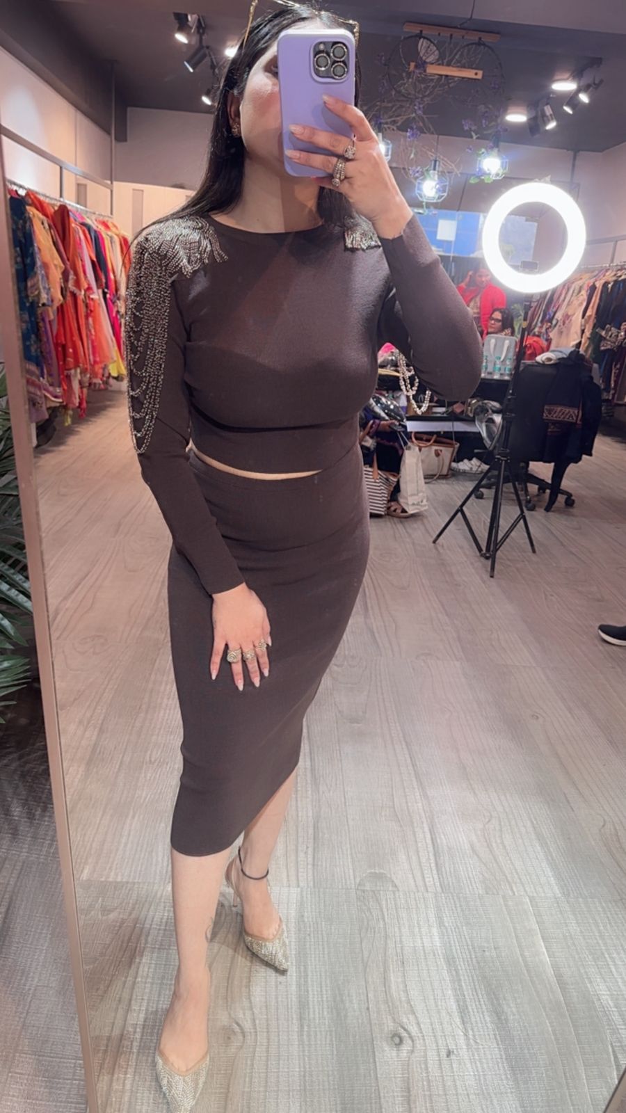 Shirin Coffee Designer Dress