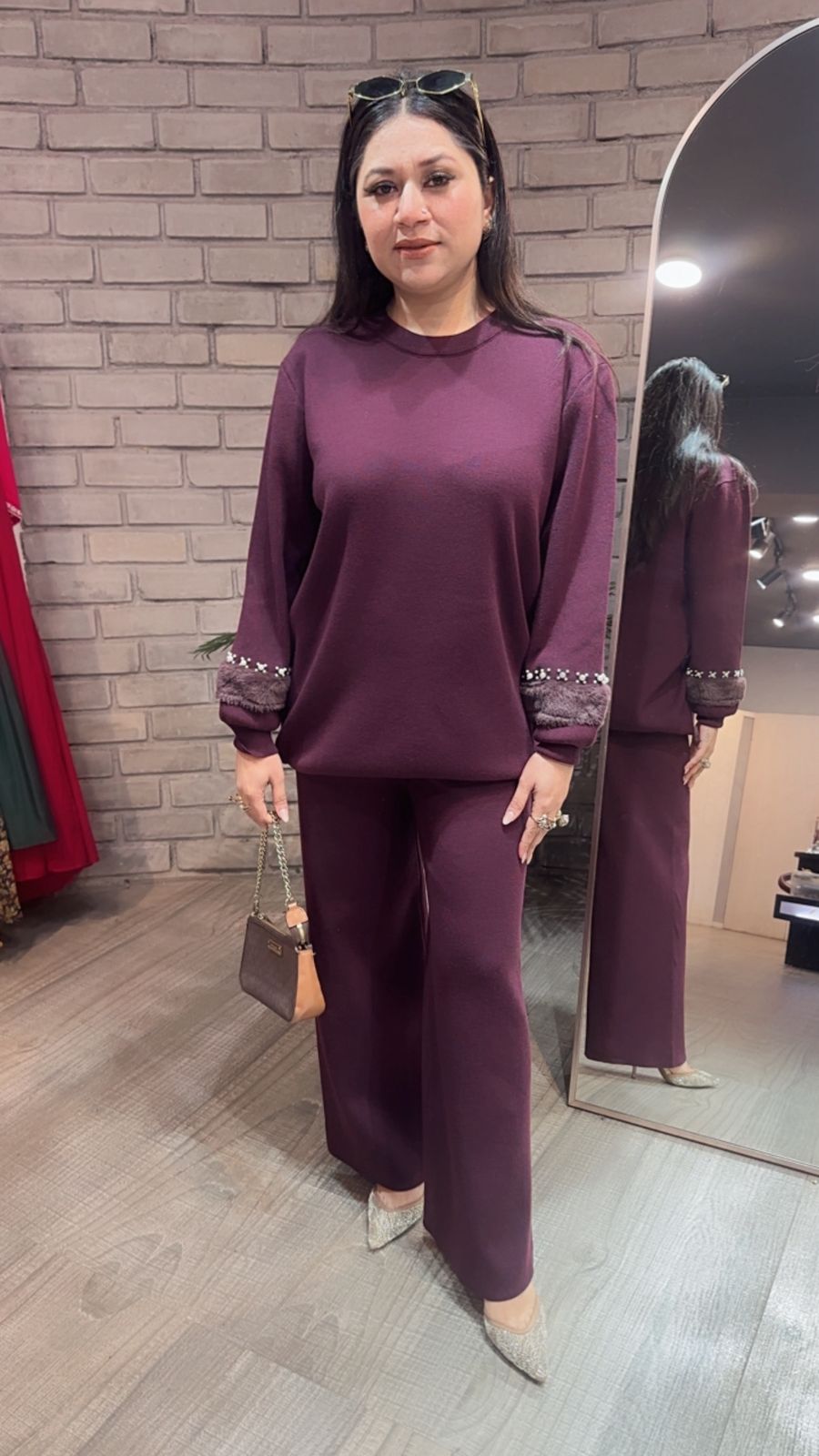 Maysa wine woolen Cordset