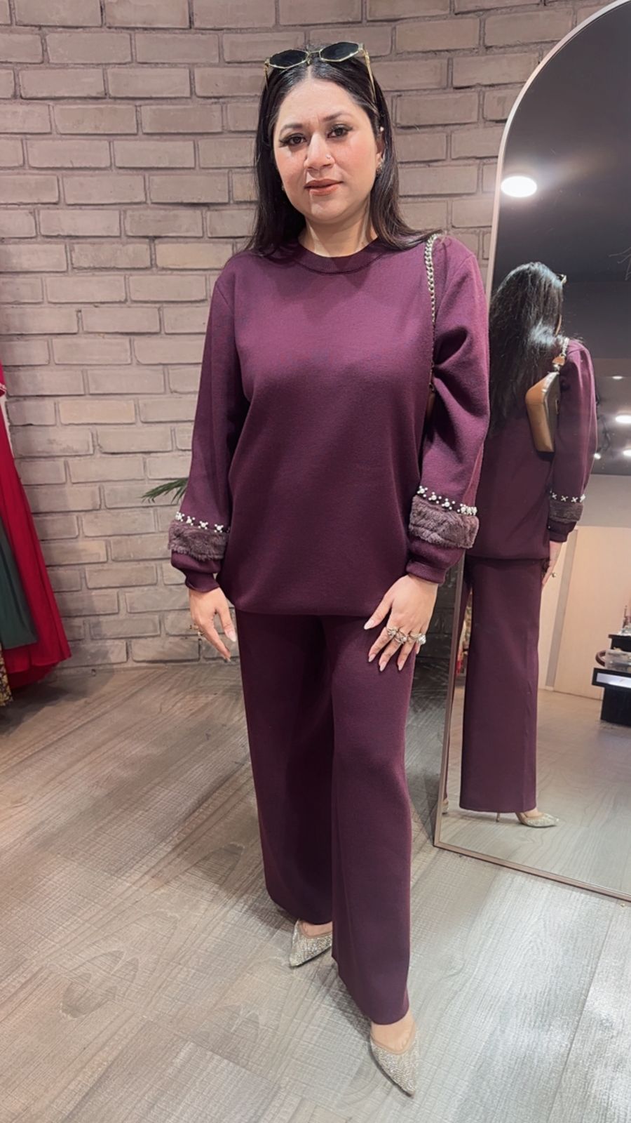 Maysa wine woolen Cordset