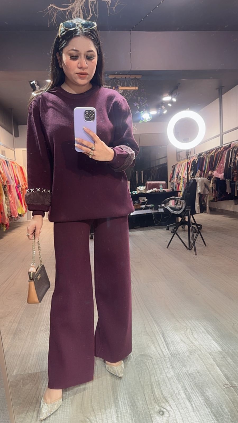 Maysa wine woolen Cordset