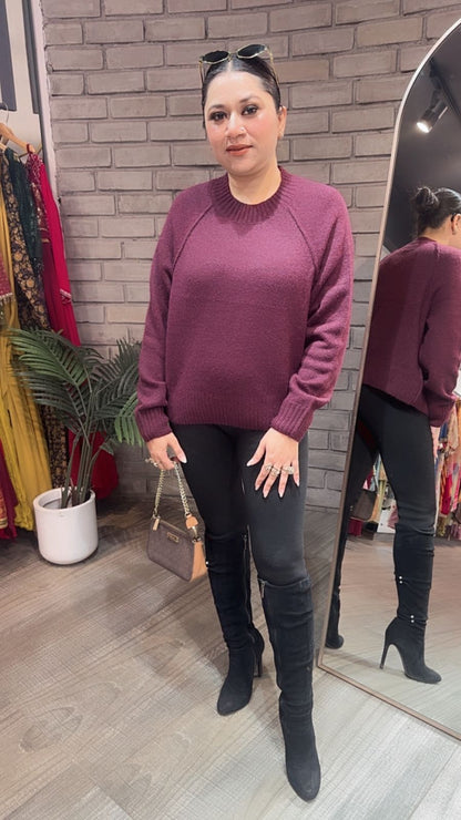 Zia wine Basic Woolen Sweater