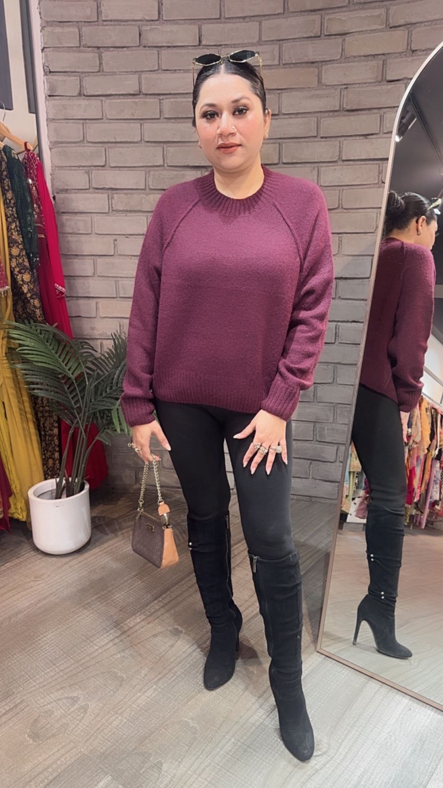 Zia wine Basic Woolen Sweater