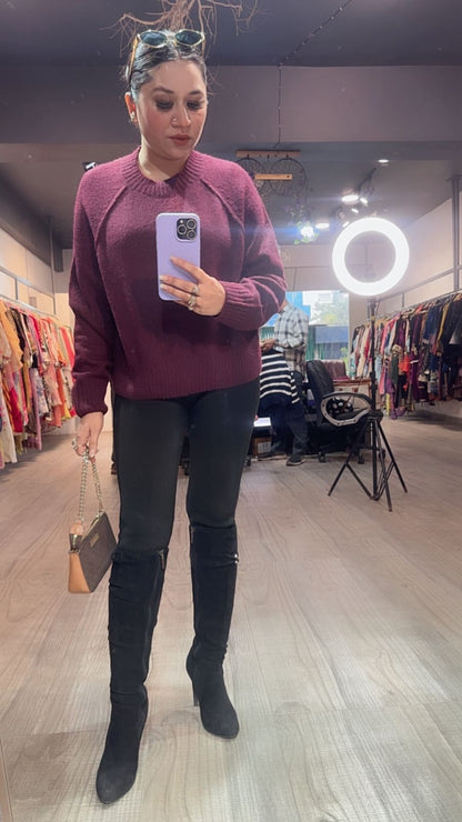 Zia wine Basic Woolen Sweater