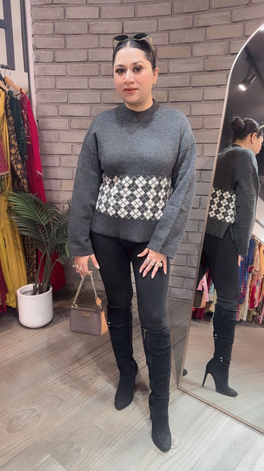 Solara Grey Woolen Sweater