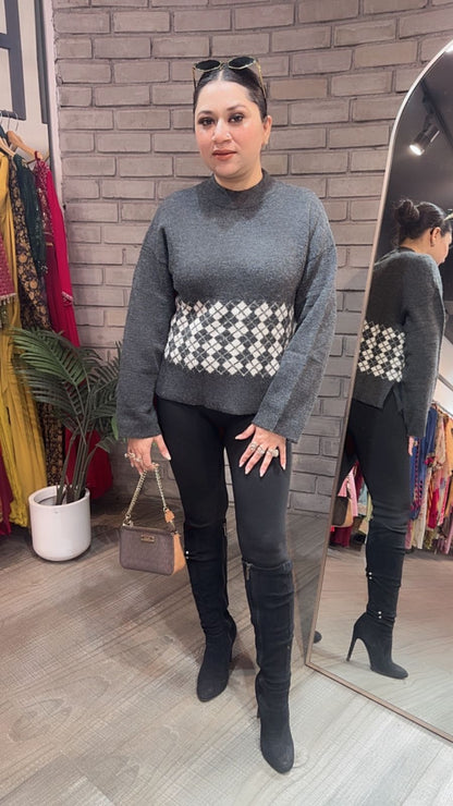 Solara Grey Woolen Sweater