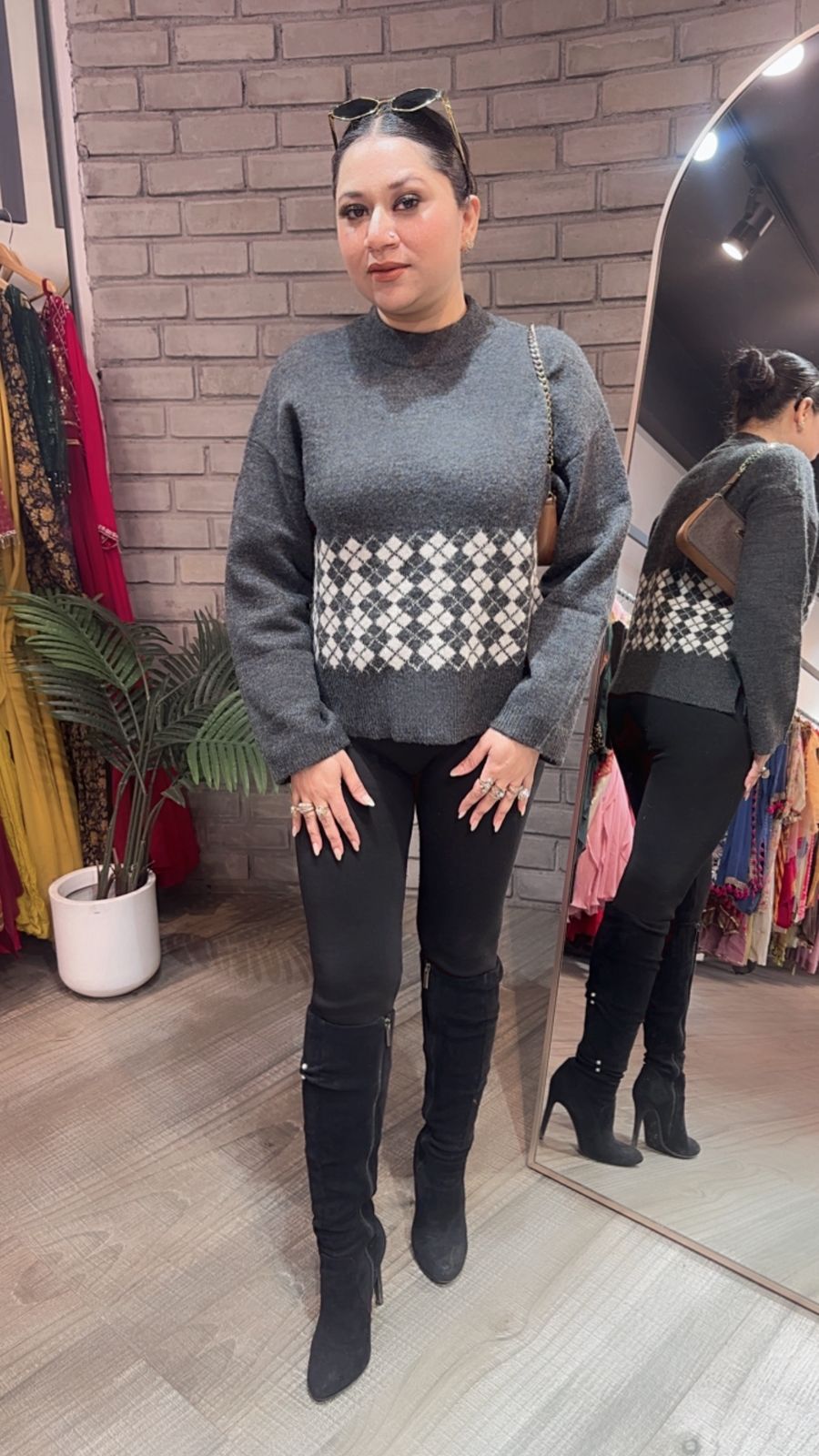 Solara Grey Woolen Sweater