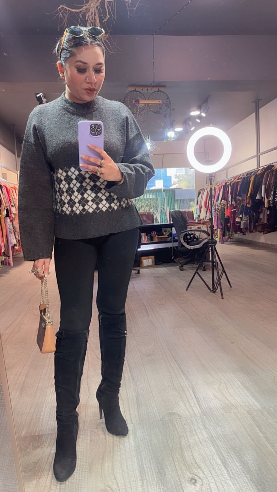 Solara Grey Woolen Sweater