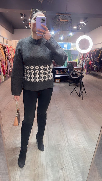 Solara Grey Woolen Sweater