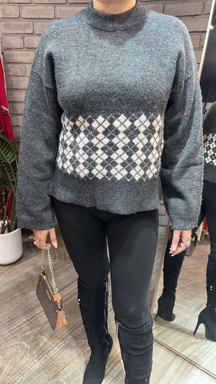 Solara Grey Woolen Sweater