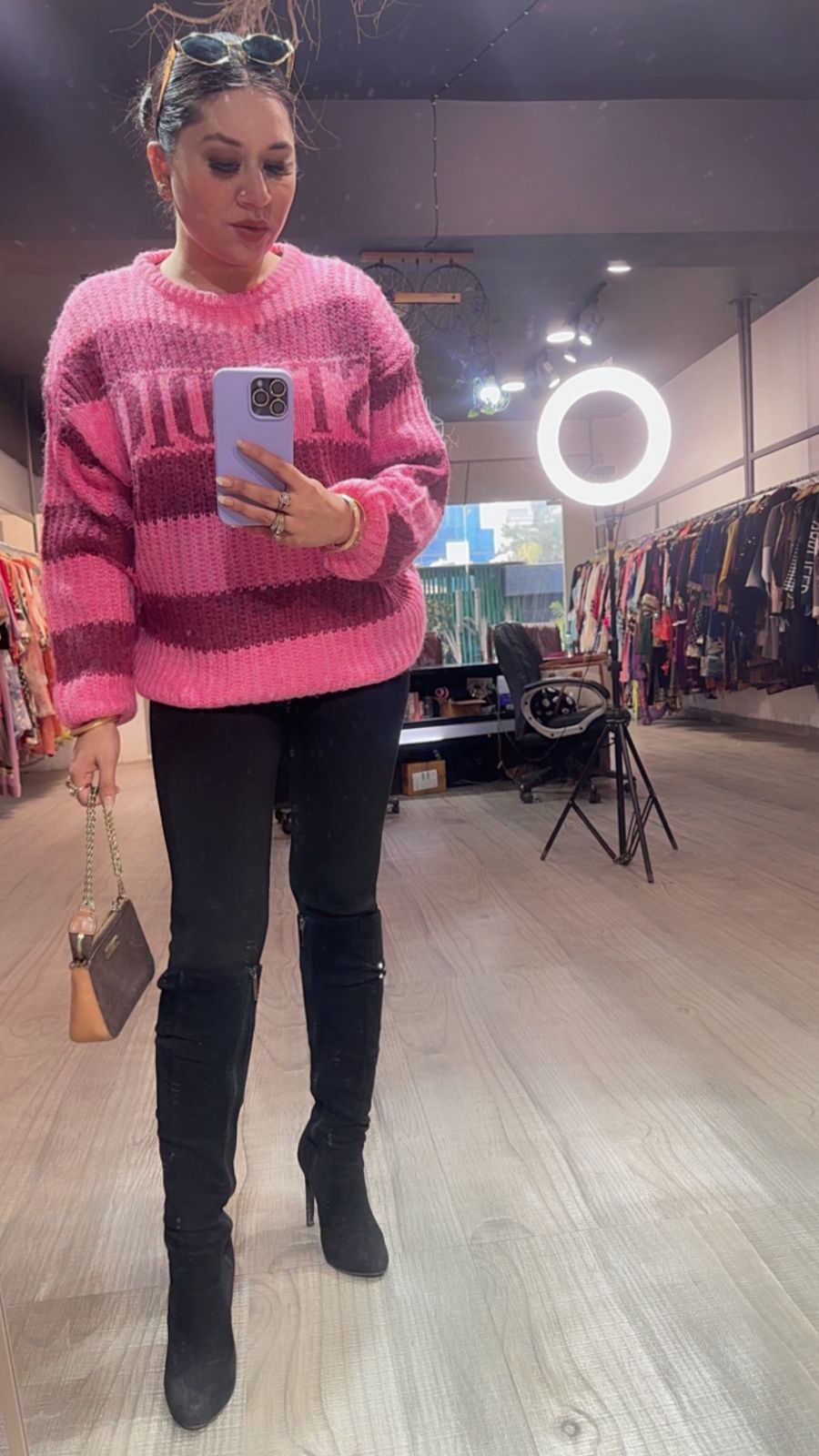 Zobha pink  Woolen Sweater