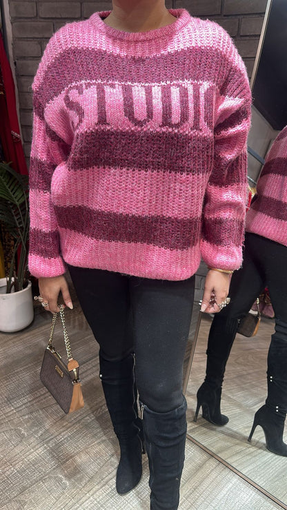 Zobha pink  Woolen Sweater