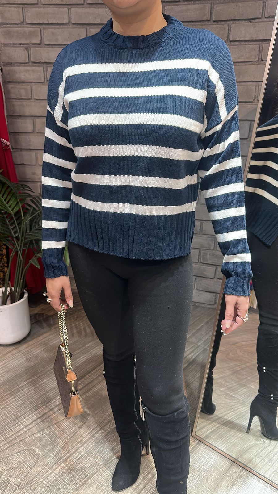 Ihata Blue white Woolen Sweater
