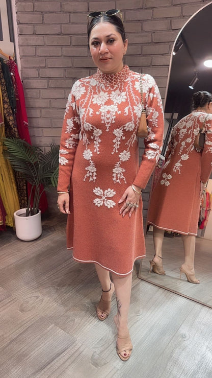 Soraya Rust Woolen Dress