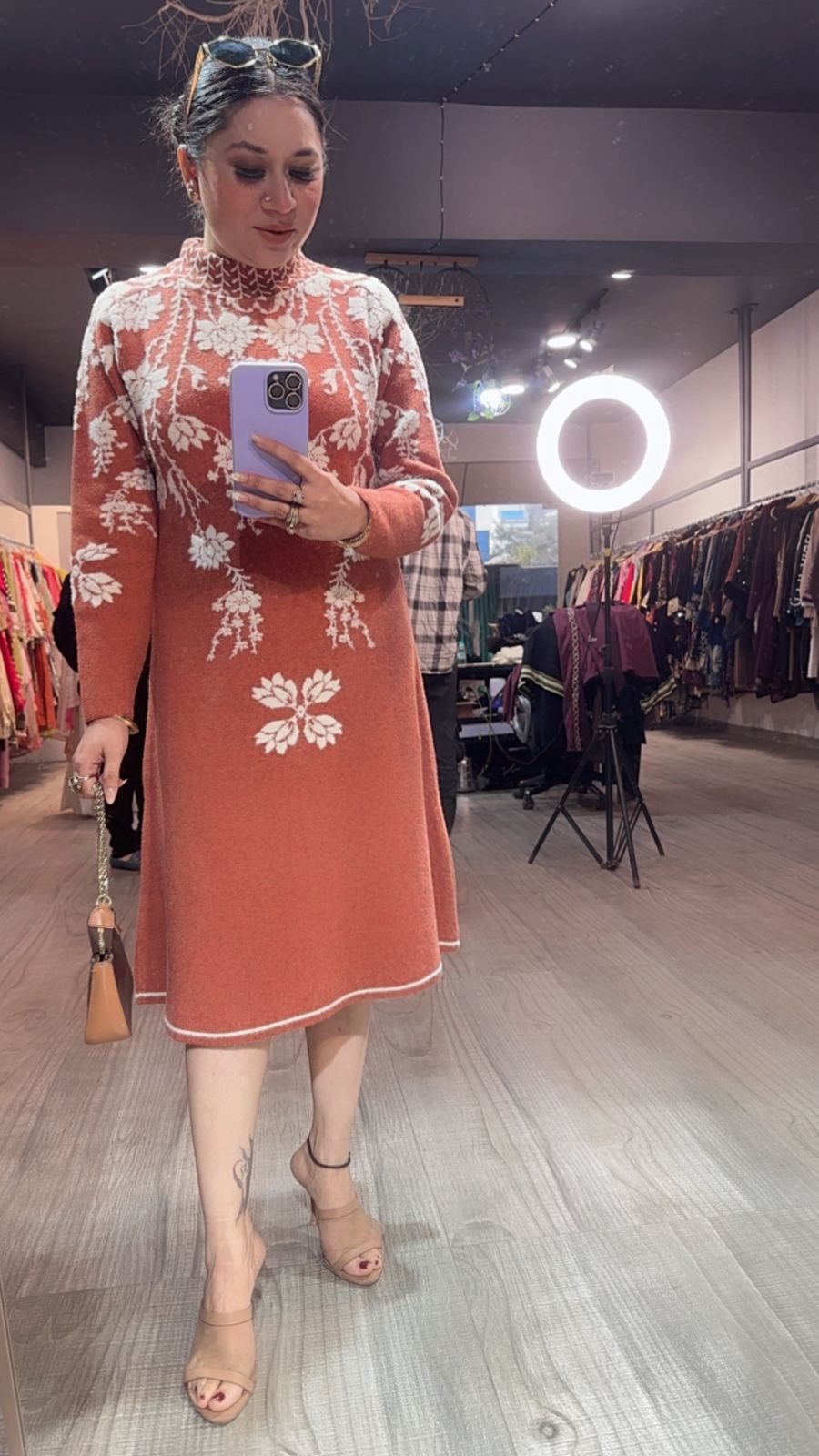 Soraya Rust Woolen Dress