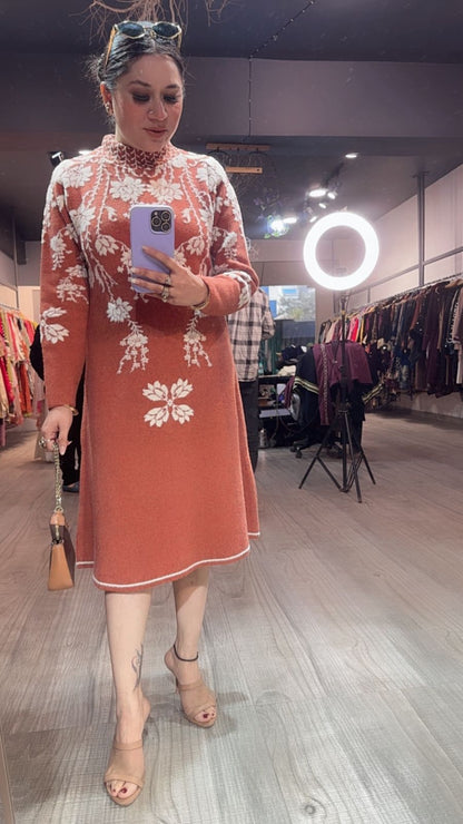 Soraya Rust Woolen Dress
