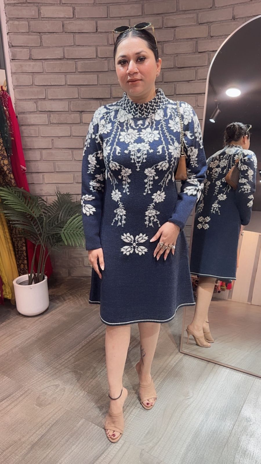 Soraya Blue Woolen Dress