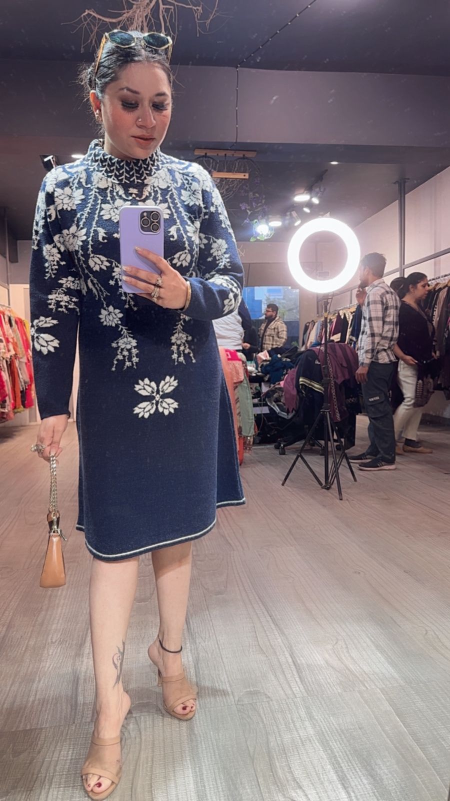 Soraya Blue Woolen Dress