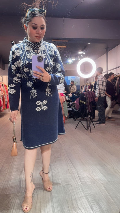 Soraya Blue Woolen Dress