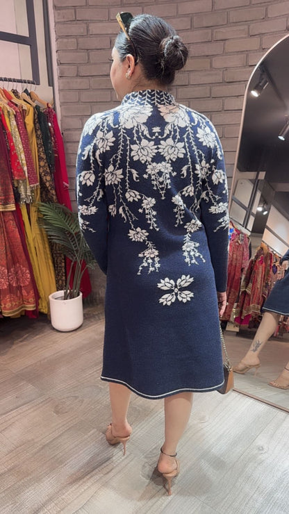 Soraya Blue Woolen Dress