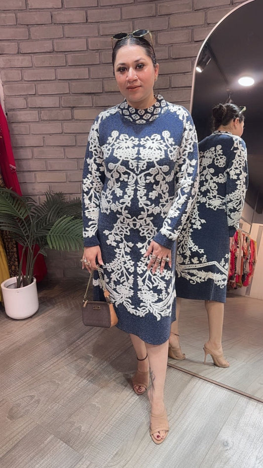 Soraya 2 Blue Woolen Dress