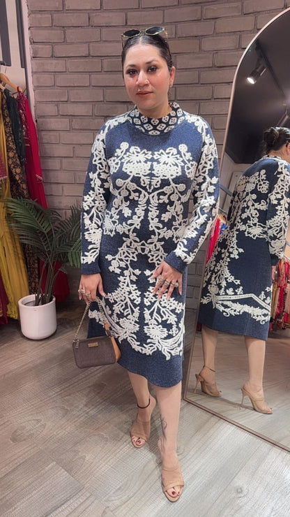 Soraya 2 Blue Woolen Dress