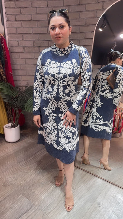 Soraya 2 Blue Woolen Dress