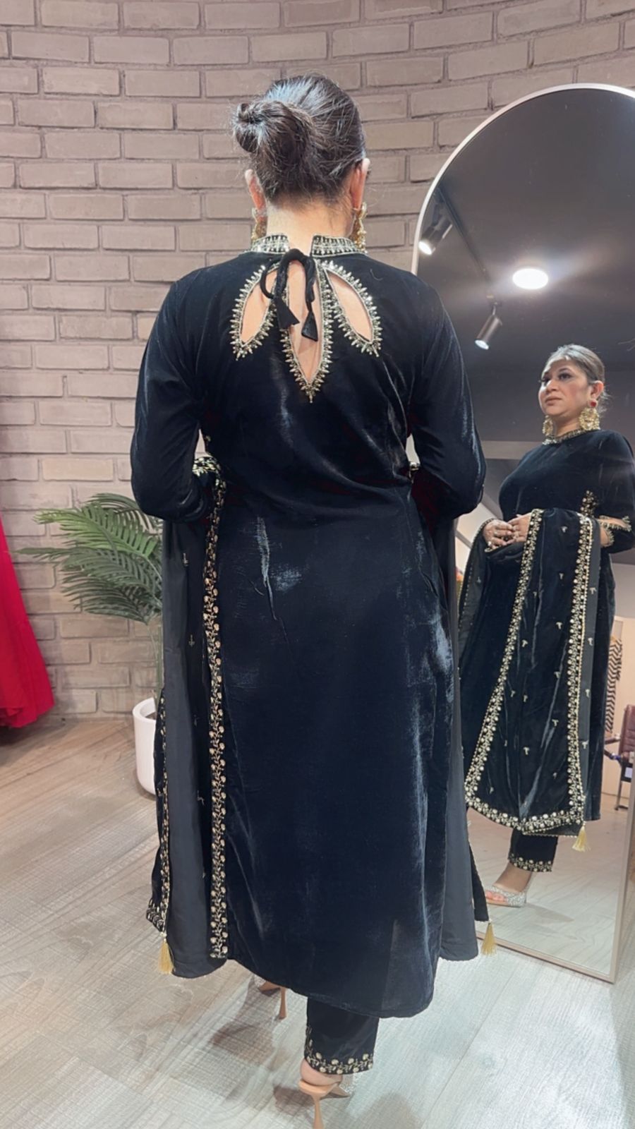 Qayamat Black velvet Suit
