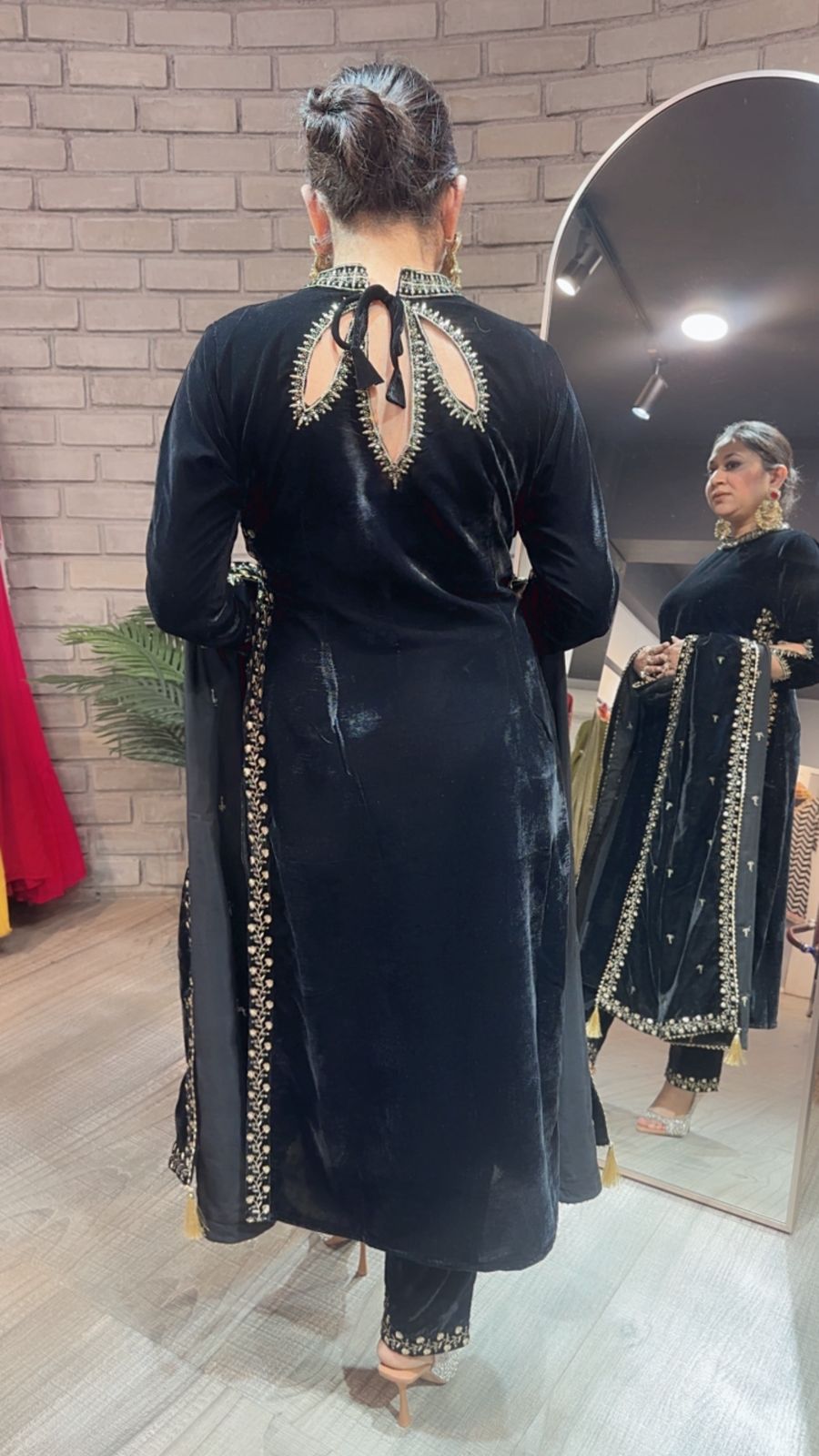 Qayamat Black velvet Suit