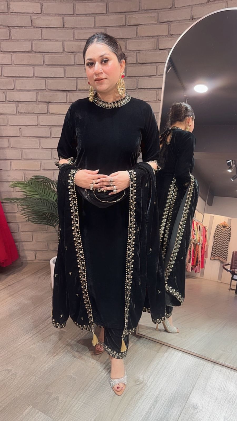 Qayamat Black velvet Suit