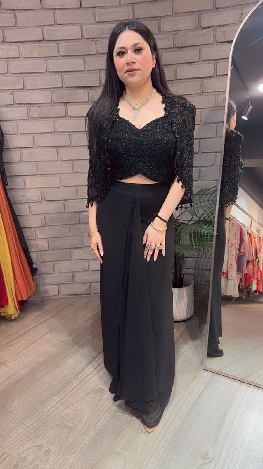 Fabulous Black cape Dhoti Style
