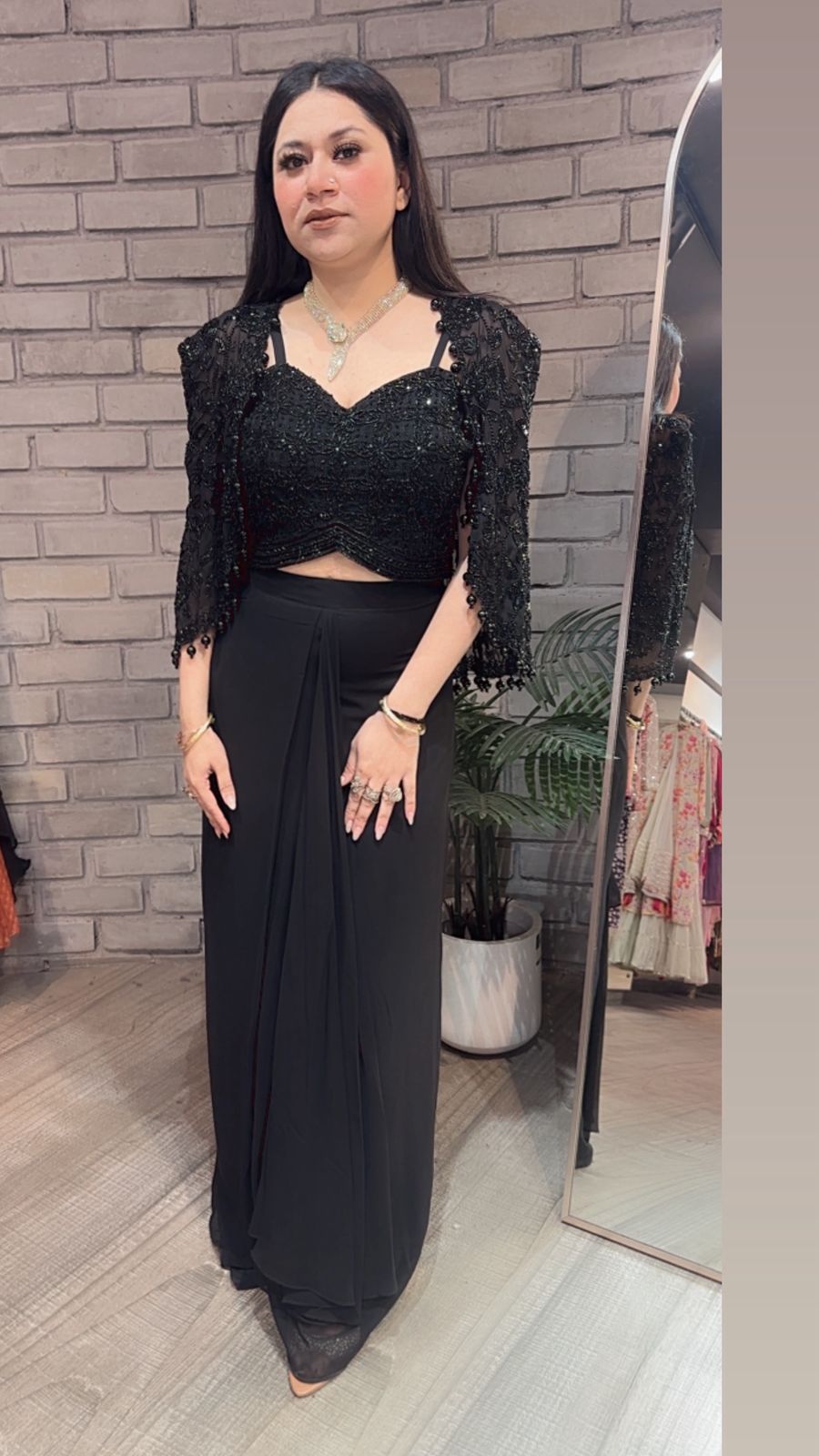 Fabulous Black cape Dhoti Style