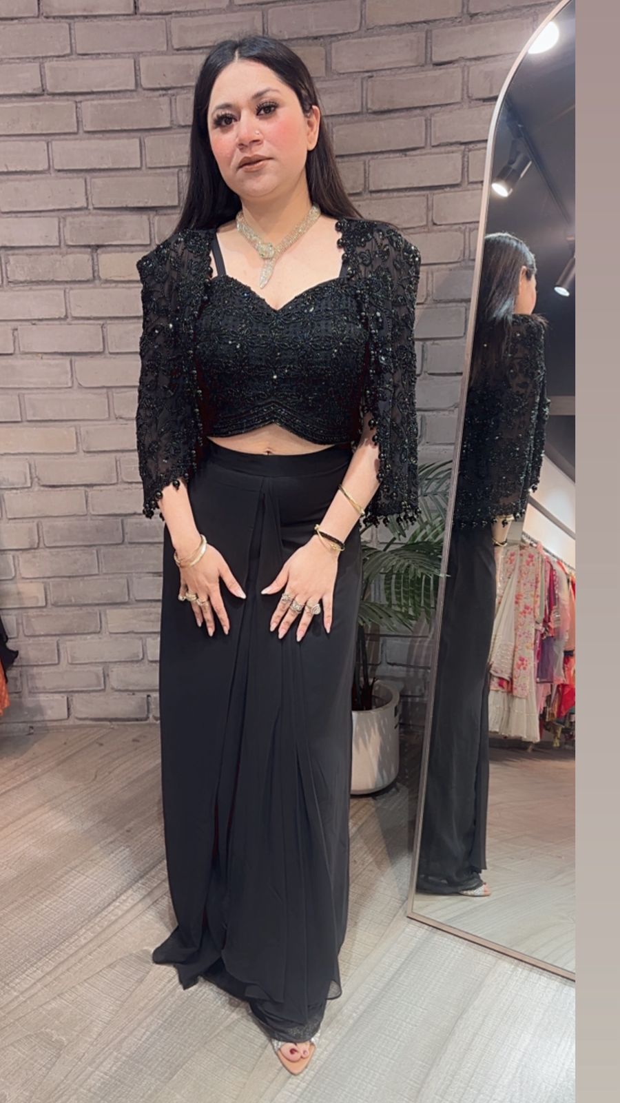 Fabulous Black cape Dhoti Style