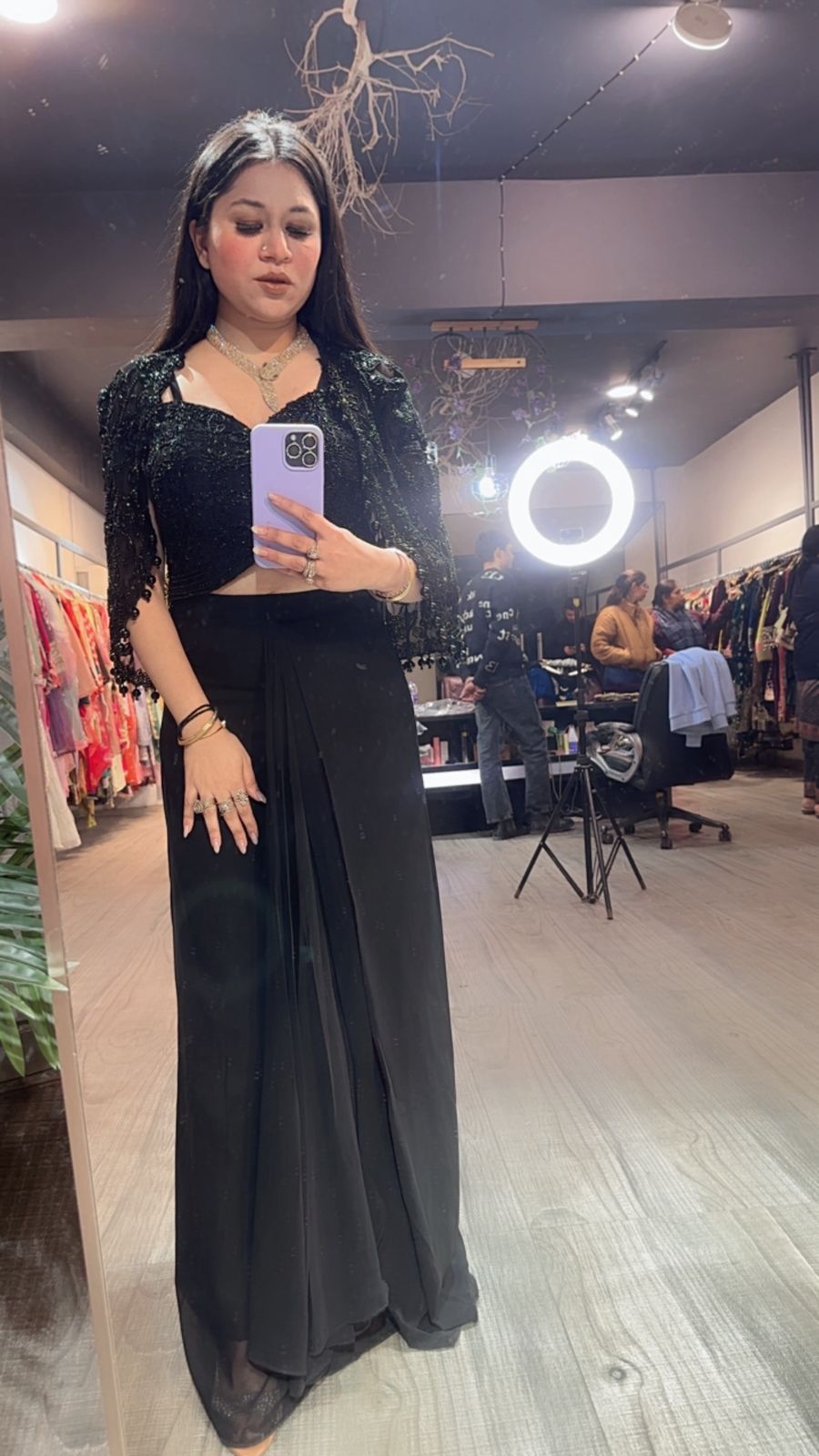 Fabulous Black cape Dhoti Style