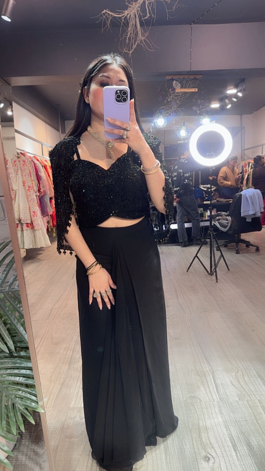 Fabulous Black cape Dhoti Style