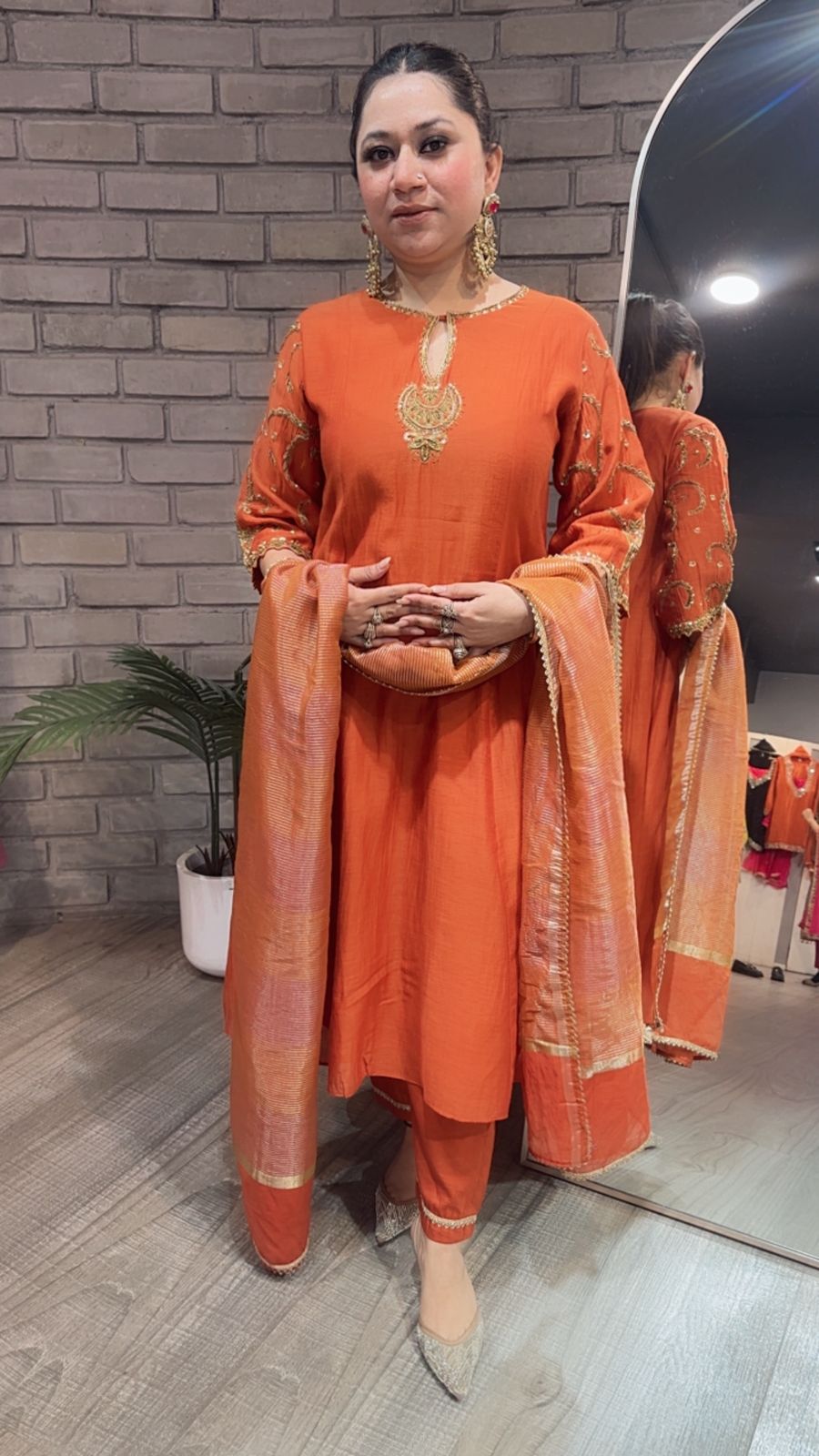 Biryani Rust Designer Handwork suit
