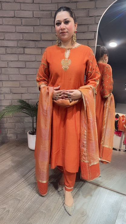 Biryani Rust Designer Handwork suit