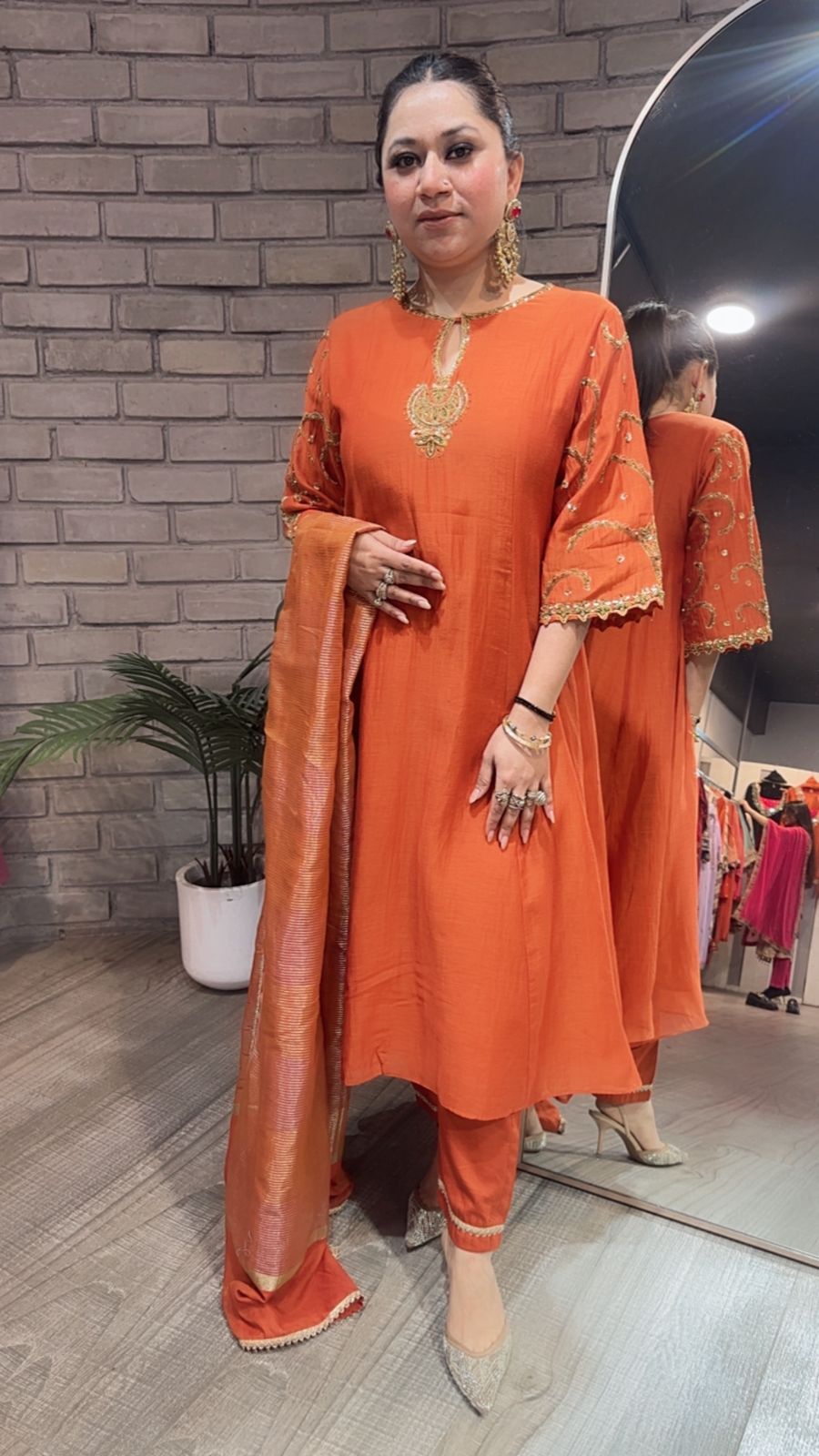 Rust Lead Designer Biryani Rust Designer Handwork suit – Nancy Khatri