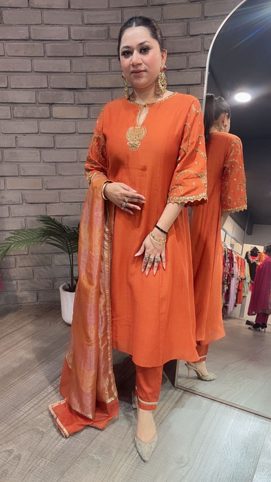 Biryani Rust Designer Handwork suit