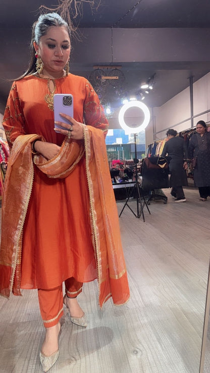 Biryani Rust Designer Handwork suit