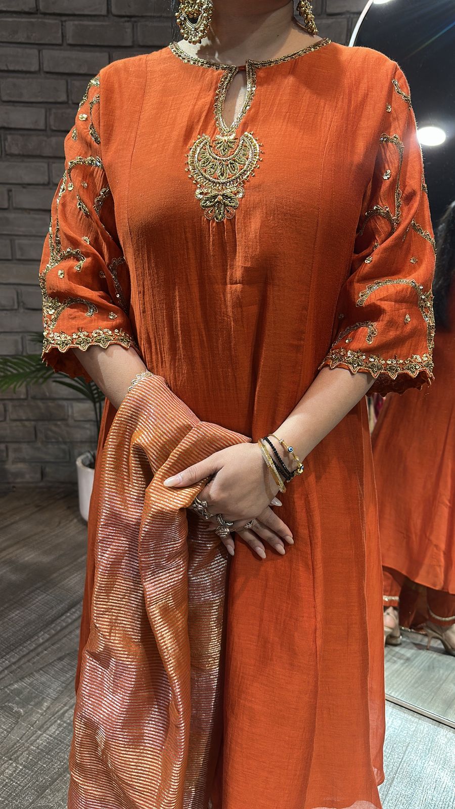 Biryani Rust Designer Handwork suit