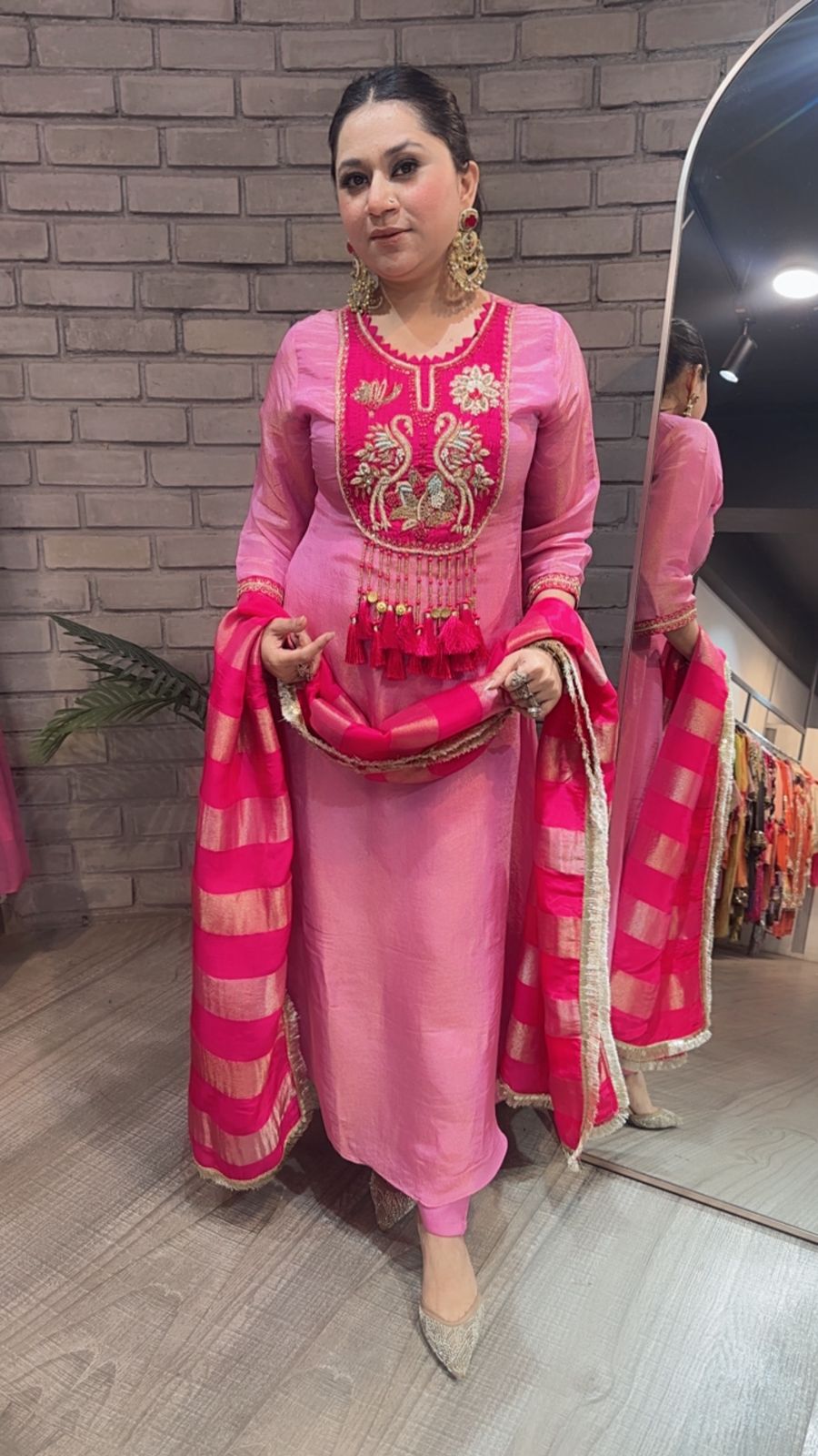 Kaarma pink Tassel Designer suit