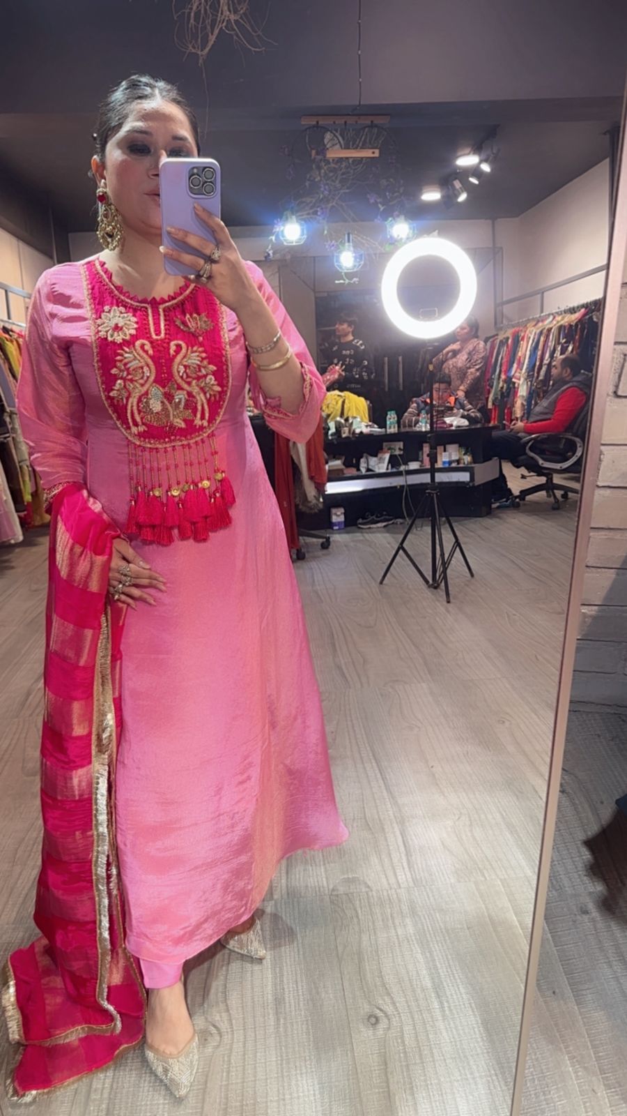 Kaarma pink Tassel Designer suit