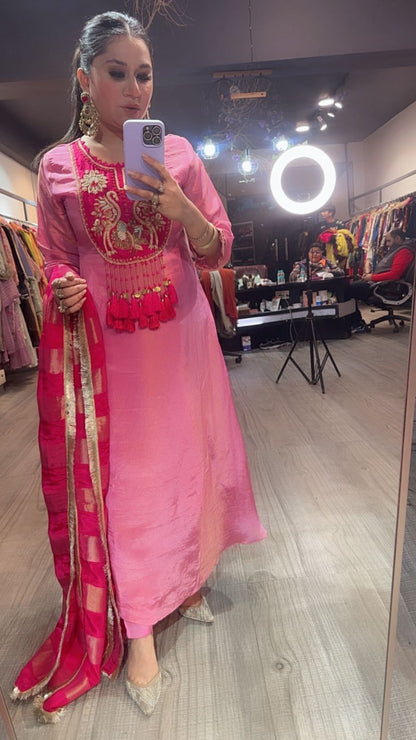 Kaarma pink Tassel Designer suit