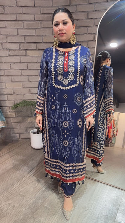 Noah Blue Digital Designer suit