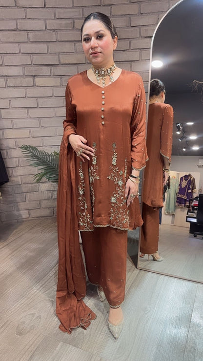 Sepia Copper Designer Suit